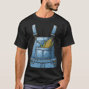 Camiseta Halloween Overalls Corn Fazenda Farmume Men Wo