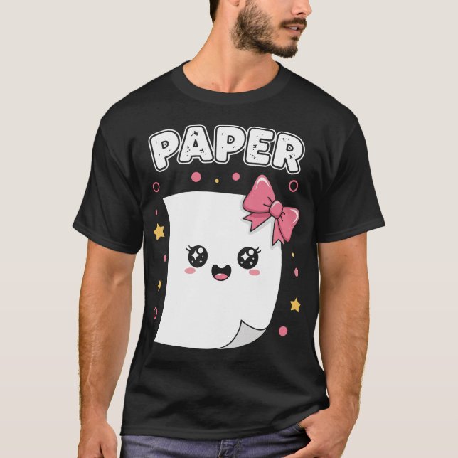 Camiseta Halloween Paper Scissors Rock Matching Cute Costum (Frente)