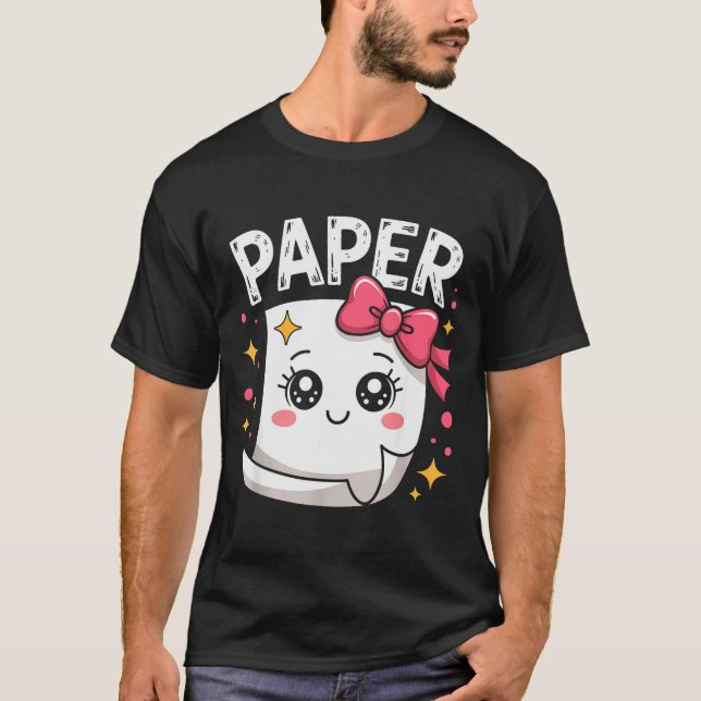 Camiseta Halloween Paper Scissors Rock Matching Cute Paper  (Frente)