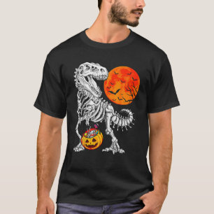 Camiseta Halloween Para Meninos Zombie Dinossaur