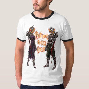 Camiseta Halloween Para Sempre No Meu Coração Abóbora Gótic