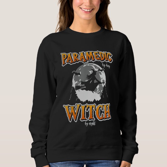 Camiseta Halloween Paramesdic Witch Engraçada Ambulância EM (Frente)