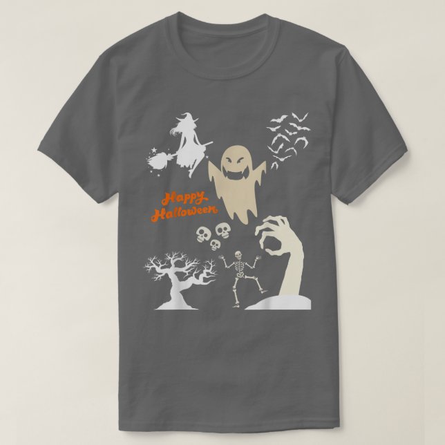 Camiseta Halloween Party Gift Idea Skeleton Happy Halloween (Frente do Design)