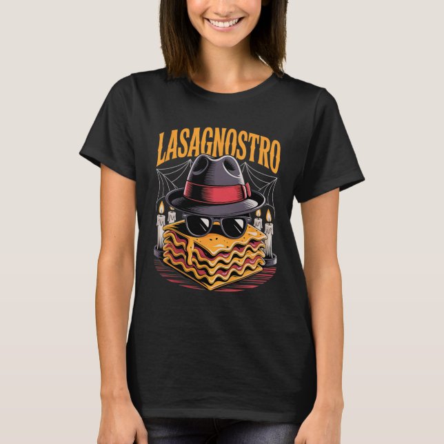 Camiseta Halloween Pasta Meme Mafia Parody Funny Lasagna Ar (Frente)