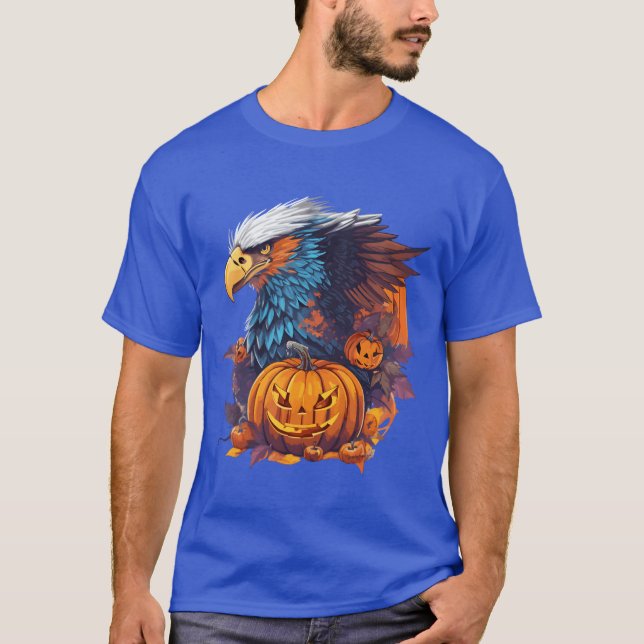 Camiseta Halloween Patriótico do Halloween Bald Americano (Frente)