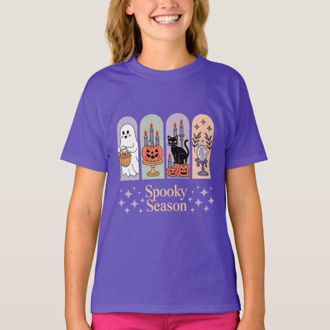 Camiseta Halloween Pattern Spooky Season (Frente)
