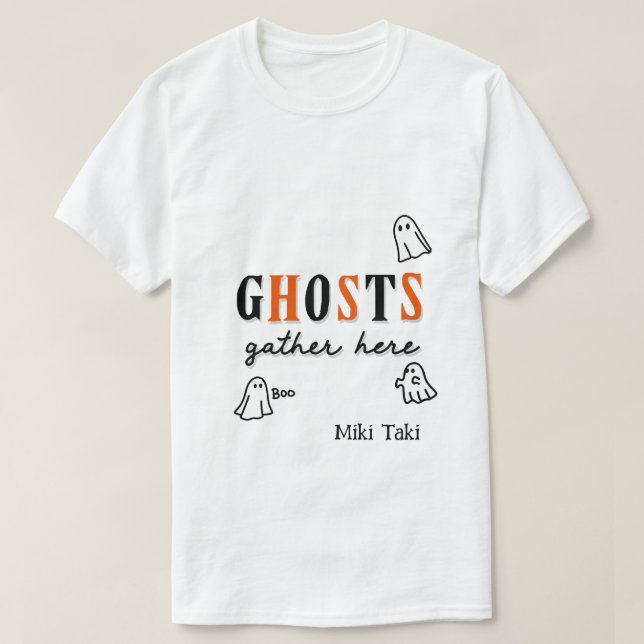Camiseta Halloween Personalizado Brincadeiro moderno (Frente do Design)