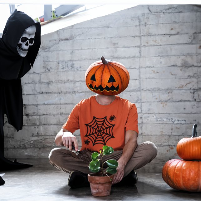 Camiseta Halloween personalizado da teia (Criador carregado)