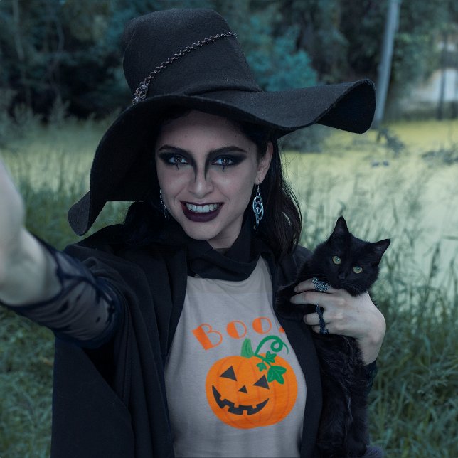 Camiseta Halloween Personalizado Jack O Lantern Boo (Criador carregado)