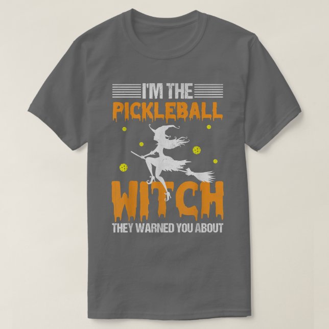 Camiseta Halloween Pickleball Tee Im A Bruxa De Pickleball (Frente do Design)