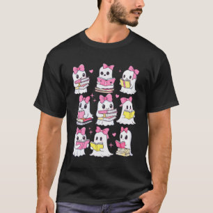 Camiseta Halloween Pink Ghost Leia Mais Livros "Spooky Boo"