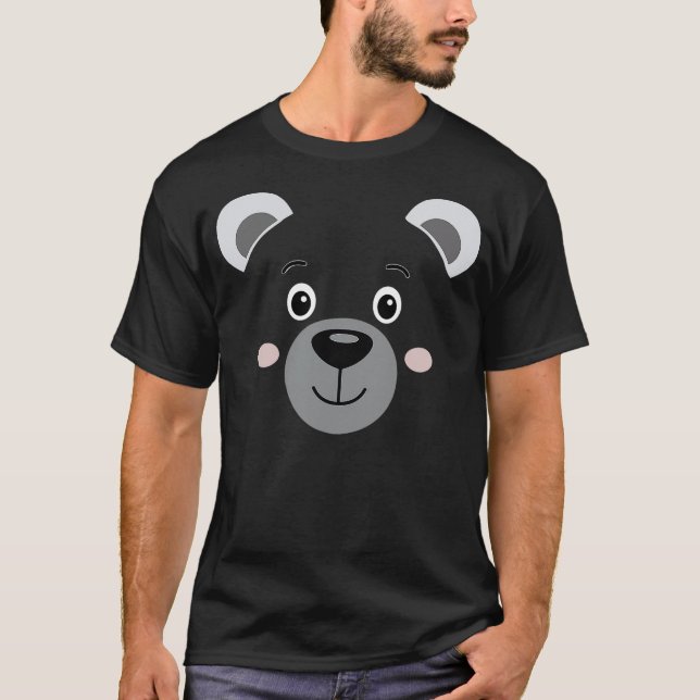 Camiseta Halloween Polar Bear Face Tshirt Costume Kids Cute (Frente)