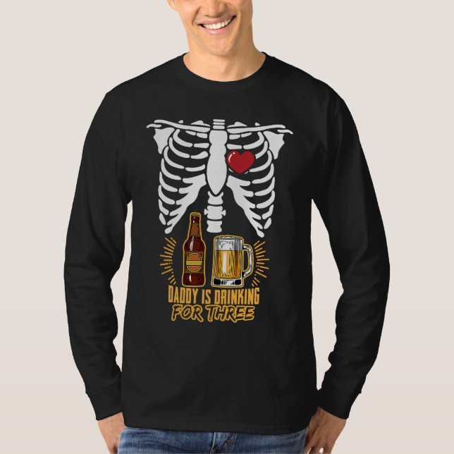 Camiseta Halloween Pregnancy Baby Skeleton Candy XRay Pregn (Frente)