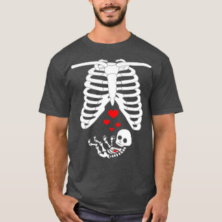 Camiseta Halloween Pregnancy Cute Baby Skeleton Costume