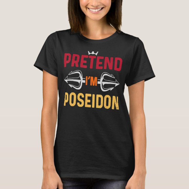 Camiseta Halloween Pretende Im Poseidon Costume Grego Deus (Frente)