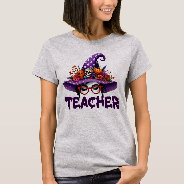 Camiseta Halloween Professor Witch Hat Tshirt (Frente)