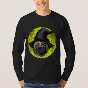 Camiseta Halloween Pug Dog Amante Pumpkin Grunge Jack O Lan