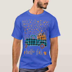 Camiseta Halloween Pumpkin Buffalo Xadrez Caminhão Olá Qued