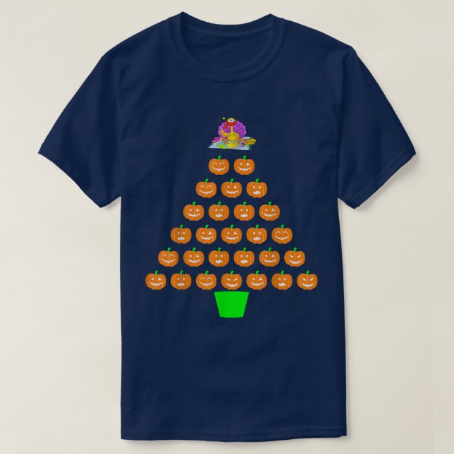 Camiseta Halloween Pumpkin Christmas Tree Thanksgiving Turk (Frente do Design)