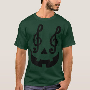 Camiseta Halloween Pumpkin Face Music Notes Professor de Mú