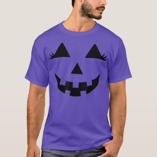 Camiseta Halloween Pumpkin Face Traje Men Mulheres Crianças