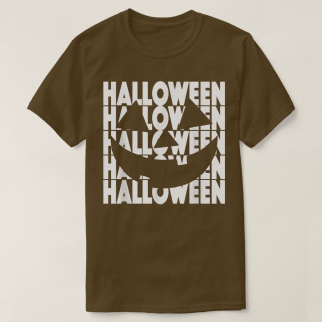 Camiseta Halloween Pumpkin Feliz Rosto Jack O Lanterna (Frente do Design)