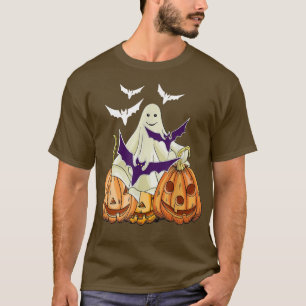 Camiseta Halloween Pumpkin Ghosts Bats Autumn Ação de Graça