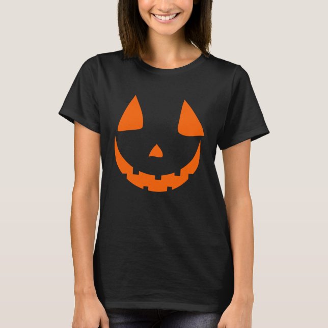 Camiseta Halloween Pumpkin  Happy Face 2021 Women Men Kids (Frente)
