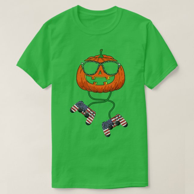 Camiseta Halloween Pumpkin Jack O Lanterna Halloween Gamer  (Frente do Design)