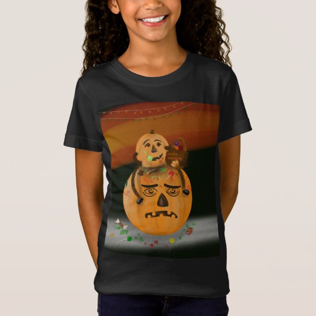 Camiseta Halloween Pumpkin Mess Kid (Frente)