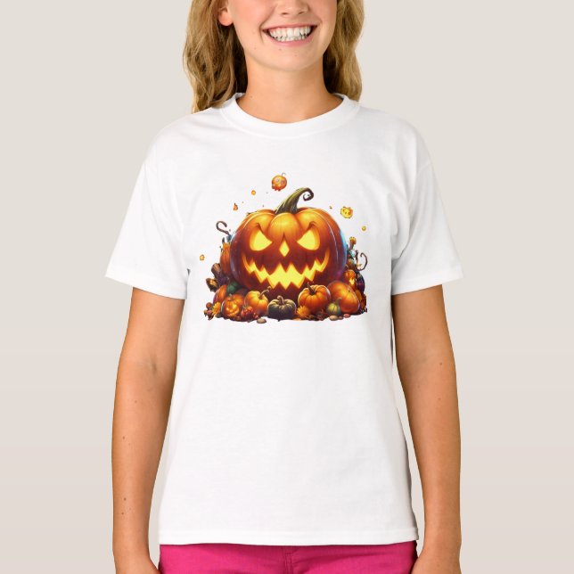 Camiseta Halloween Pumpkin Party Yellow Magic (Frente)