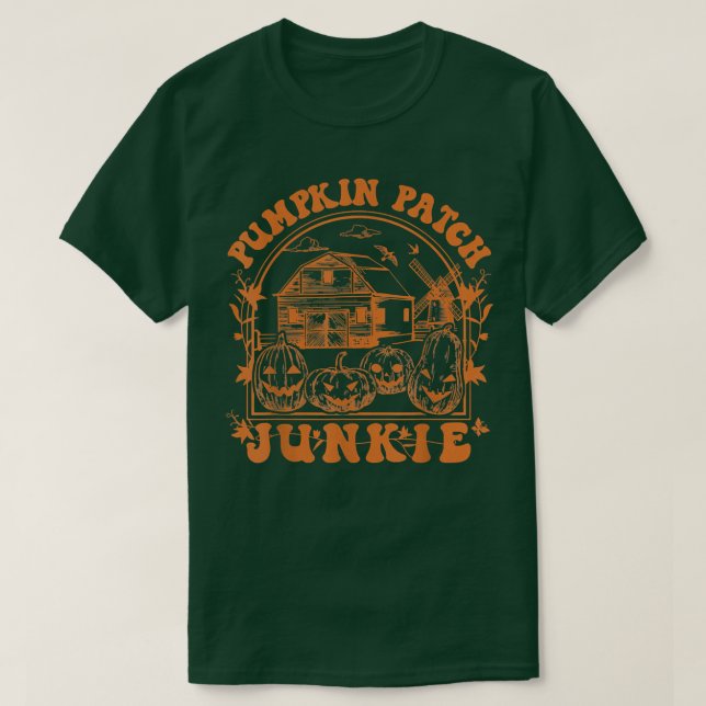Camiseta Halloween Pumpkin Patch Junkie Jack O Lantern Grap (Frente do Design)
