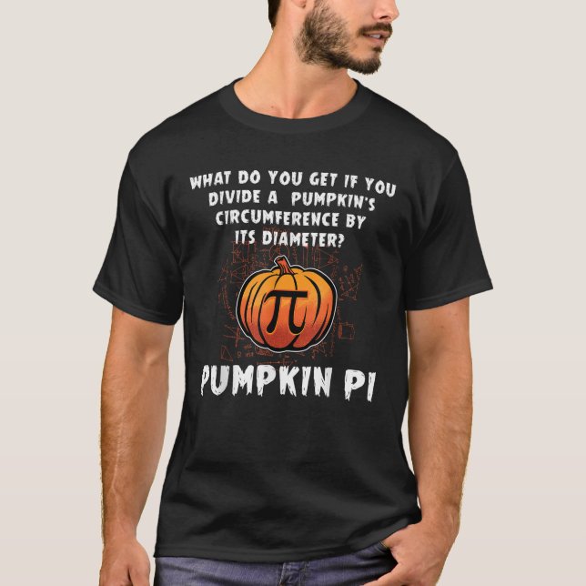 Camiseta Halloween Pumpkin Pi Engraçado Professores De Geom (Frente)