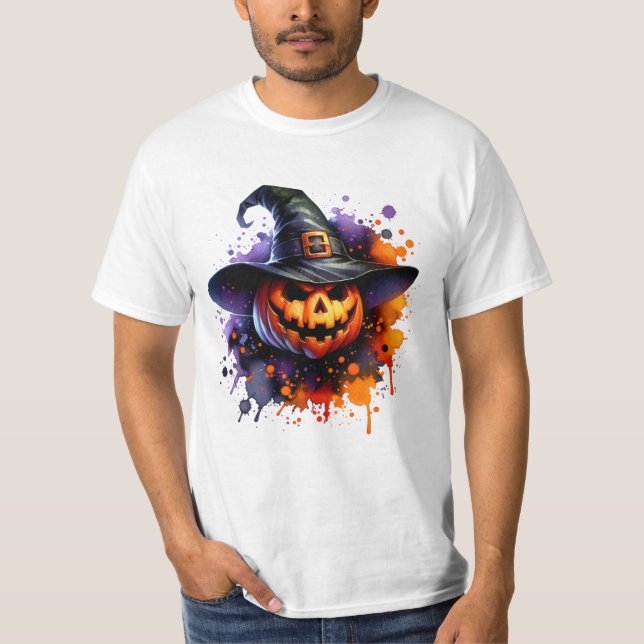 Camiseta Halloween Pumpkin Skull Spoky (Frente)