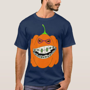 Camiseta Halloween Pumpkin Trava Ortodontia Horror