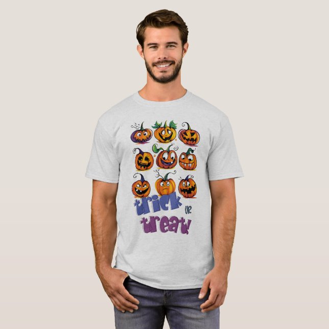 Camiseta Halloween Pumpkins Trick-or-Treat Magic (Frente Completa)