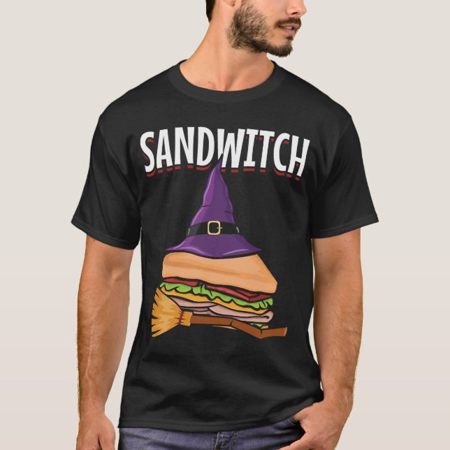Camiseta Halloween Pun Witch Sanduíche (Frente)