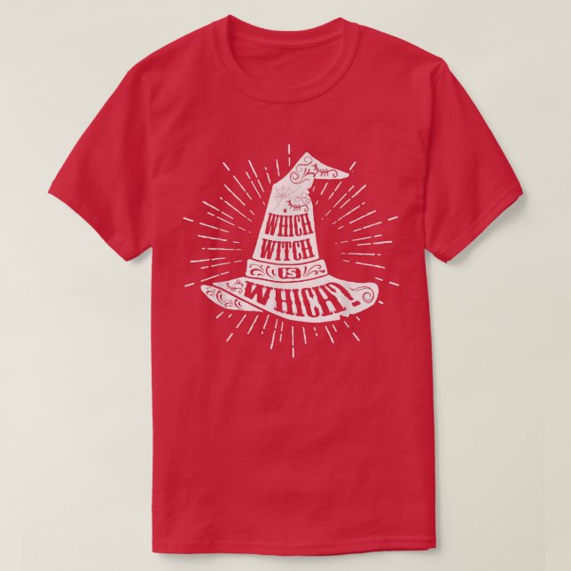 Camiseta Halloween Qual Bruxa é Qual Figurinha (Frente do Design)