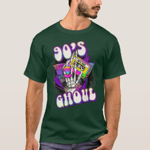 Camiseta Halloween Rainbow Leopard Skeleton 90s Music L