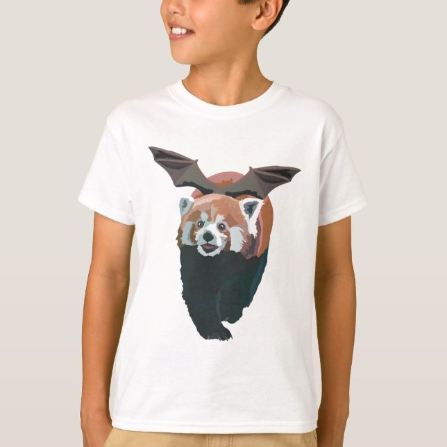 Camiseta Halloween Red Panda Bat (Frente)