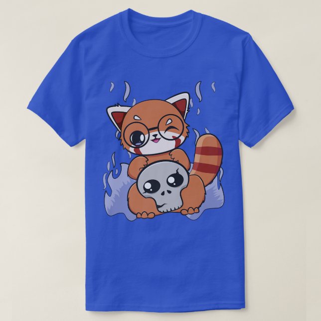 Camiseta Halloween Red Panda Chibi Witch Pajama Anime Bear  (Frente do Design)