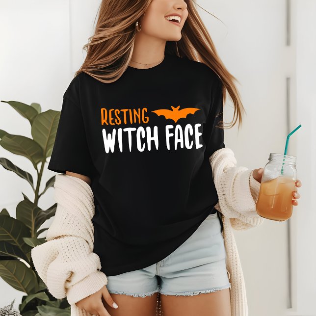 Camiseta Halloween Resting Witold Face Modern (Criador carregado)