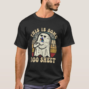 Camiseta Halloween Retro Boo Ghost Isto É Uma Folha De Boo