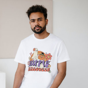 CAMISETA HALLOWEEN RETRO GROOVY HIPPIE HALLOWEEN GHOSTS