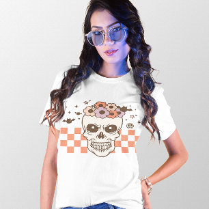 CAMISETA HALLOWEEN RETRO GROOVY VINTAGE ANGRY SKULL
