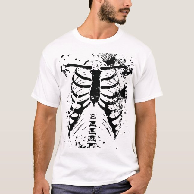 Camiseta Halloween Rib Cage (Frente)