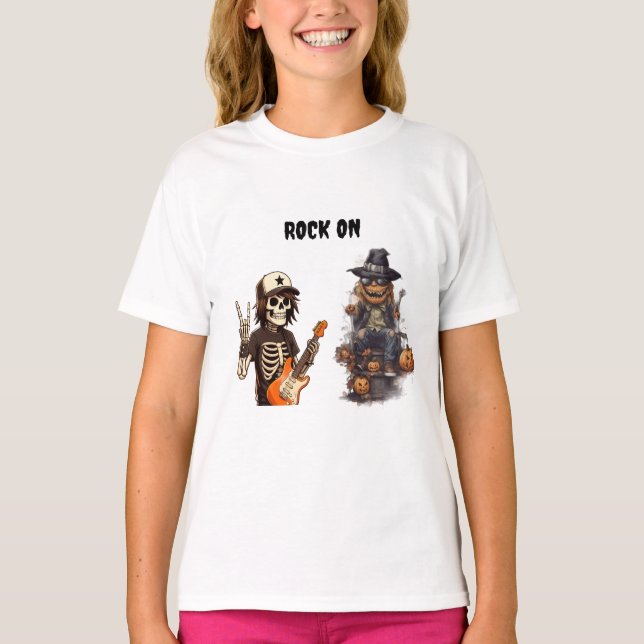 Camiseta Halloween rock on (Frente)