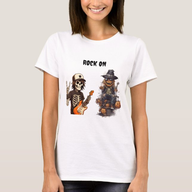 Camiseta Halloween rock on (Frente)