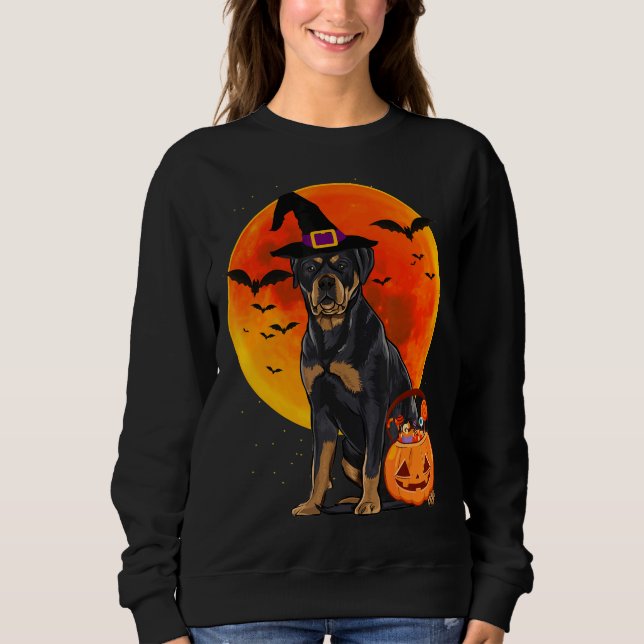 Camiseta Halloween Rottweiler Jack O Lanterna Pumpkin (Frente)