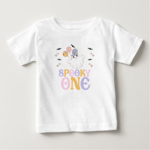 Camiseta Halloween Roxo Assustador Um Aniversário de 1 ano 